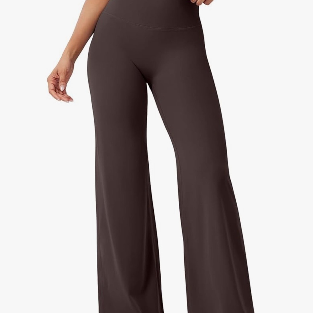 High-Waist Wide Leg Pants in Dark Brown